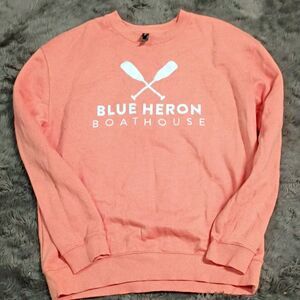 PRIMEASE Men 2XL Pink Crew Neck Pullover Sweatshirt Graphic Print Logo